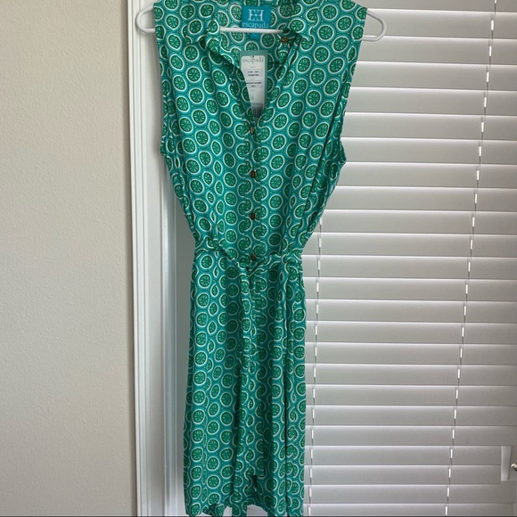 ESCAPADA | Emerald & White Cucumber Dress - Large (NWT) - Picture 10 of 10